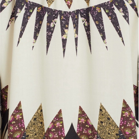 ETRO Gimmie Patchwork Boho Long Sleeve Wool & Silk Shift High-Low Mini Dress NEW - Picture 8 of 15